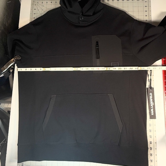 KARL LAGERFELD® PARIS  |  BLACK HOODED SWEATER  |  NEW w/ TAGS  |  MEN-L  | - Picture 7 of 16